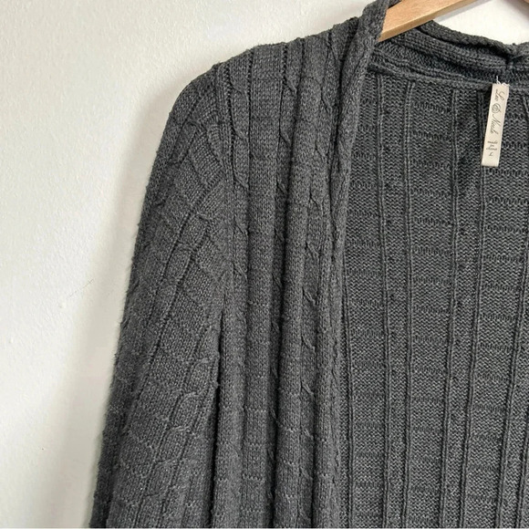 Leo‎ & Nicole Women’s Large Long Line Gray Open Front Sweater Angora Blend Boho - Picture 2 of 12